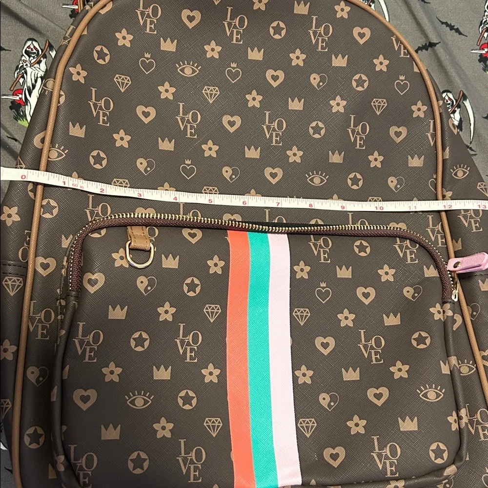 Claire's Brown and Pink Backpack with Structured Design